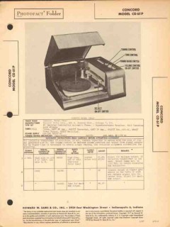 concord model cd61p am radio receiver phonograph sams photofact manual