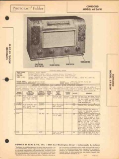 concord model 6f26w am sw radio receiver sams photofact manual concord model 6f26w am sw radio receiver sams photofact manual