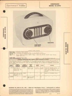 coronado model 43-8190 5 tube am radio receiver sams photofact manual coronado model 43-8190 5 tube am radio receiver sams photofact manual