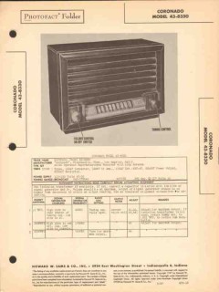 coronado model 43-8330 5 tube am radio receiver sams photofact manual coronado model 43-8330 5 tube am radio receiver sams photofact manual