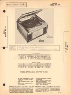 decca model dp-29 phonograph record player sams photofact manual