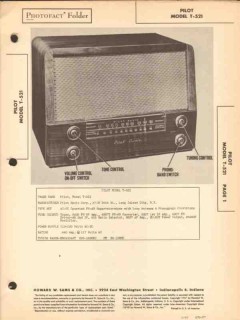 pilot model t-521 8 tube am fm radio receiver sams photofact manual pilot model t-521 8 tube am fm radio receiver sams photofact manual