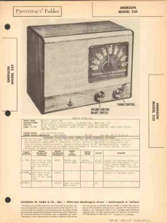 emerson model 535 5 tube am radio receiver sams photofact manual emerson model 535 5 tube am radio receiver sams photofact manual