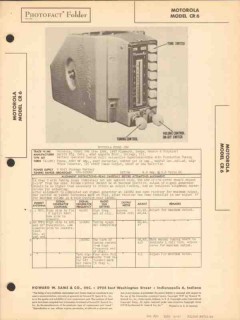 motorola model cr6 8 tube am car radio receiver sams photofact manual