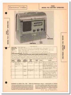 fada model p82 portable ac-dc am radio receiver sams photofact manual fada model p82 portable ac-dc am radio receiver sams photofact manual