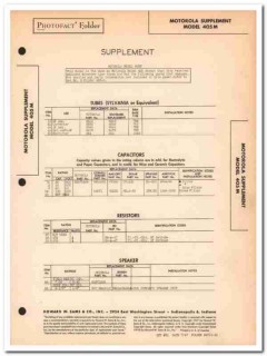 motorola model 405m 6-tube am radio receiver sams photofact manual
