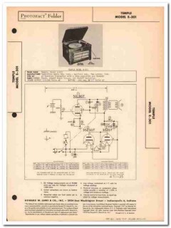 temple model e-301 phonograph 3-tube amplifier sams photofact manual temple model e-301 phonograph 3-tube amplifier sams photofact manual
