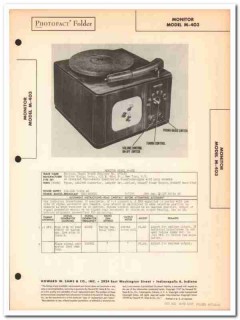 monitor model m-403 am radio receiver phonograph sams photofact manual