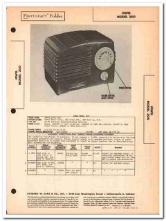 jewel model 300 4-tube am radio receiver sams photofact manual
