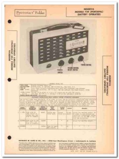 minerva model 720 portapal am radio receiver sams photofact manual