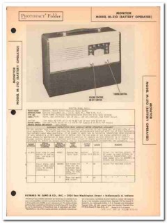 monitor model m-510 portable am radio receiver sams photofact manual