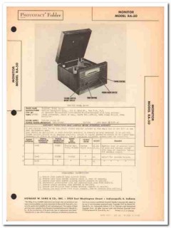 monitor model ra-50 5-tube am radio phonograph sams photofact manual