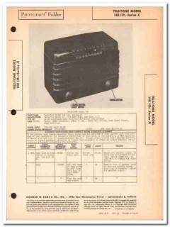 tele-tone model 148 5-tube am radio receiver sams photofact manual tele-tone model 148 5-tube am radio receiver sams photofact manual