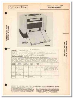 de wald model a-507 5-tube am radio receiver sams photofact manual de wald model a-507 5-tube am radio receiver sams photofact manual