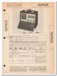 fada model p-100 6-tube portable am radio sams photofact manual fada model p-100 6-tube portable am radio sams photofact manual