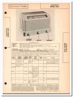 lafayette model mc12 6-tube am sw radio receiver sams photofact manual