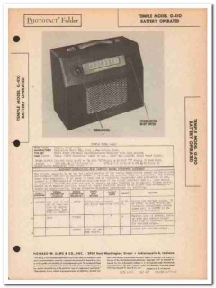 temple model g-410 4-tube portable am radio sams photofact manual temple model g-410 4-tube portable am radio sams photofact manual