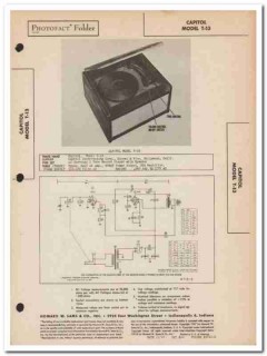 capitol model t-13 3-tube record phonograph sams photofact manual