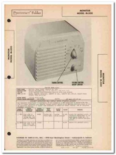 monitor model m-500 5-tube am radio receiver sams photofact manual