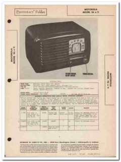 motorola model 56x11 5-tube am radio receiver sams photofact manual