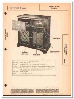knight model 11c-300 am fm radio phonograph sams photofact manual