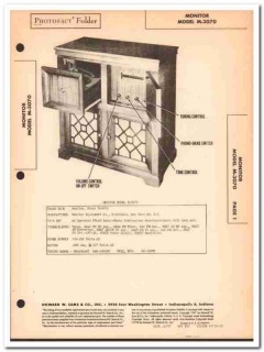 monitor model m-3070 11-tube am fm radio phono sams photofact manual