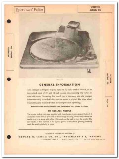 webster-chicago model 70 record changer phono sams photofact manual webster-chicago model 70 record changer phono sams photofact manual