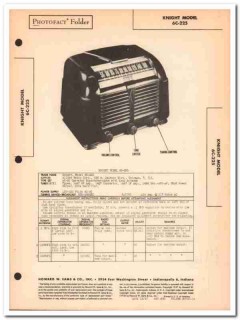 knight model 6c-225 6-tube am radio receiver sams photofact manual