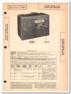 olympic model 7-526 portable 5-tube am radio sams photofact manual olympic model 7-526 portable 5-tube am radio sams photofact manual