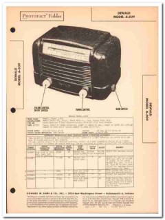 dewald model a-509 5-tube am sw radio receiver sams photofact manual
