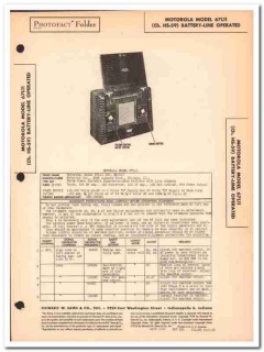 motorola model 67l11 portable 5-tube am radio sams photofact manual