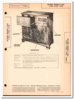 olympic model 7-925 7-93x am fm radio phonograph sams photofact manual olympic model 7-925 7-93x am fm radio phonograph sams photofact manual