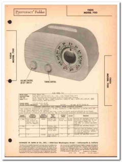 fada model 700 6-tube am radio receiver sams photofact manual fada model 700 6-tube am radio receiver sams photofact manual