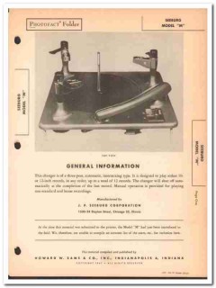 seeburg model m record changer phono phonograph sams photofact manual seeburg model m record changer phono phonograph sams photofact manual