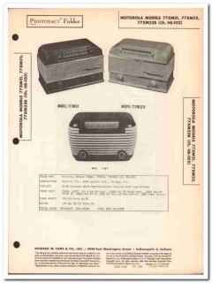 motorola model 77xm21 77xm22 77xm22b am fm radio sams photofact manual