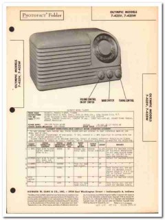 olympic model 7-435v 7-435w 5-tube am sw radio sams photofact manual olympic model 7-435v 7-435w 5-tube am sw radio sams photofact manual