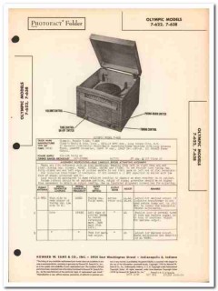 olympic model 7-622 7-638 6-tube am radio phono sams photofact manual olympic model 7-622 7-638 6-tube am radio phono sams photofact manual