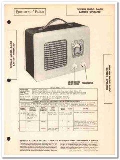 dewald model b-400 4-tube am radio receiver sams photofact manual