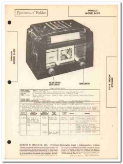 dewald model b-512 5-tube am radio receiver sams photofact manual