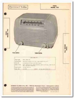 fada model 795 5-tube fm tuner radio sams photofact manual fada model 795 5-tube fm tuner radio sams photofact manual