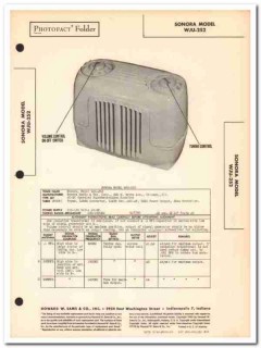 sonora model wju-252 4-tube am radio receiver sams photofact manual