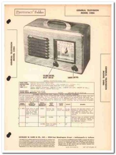 general television model 24b6 6-tube am radio sams photofact manual general television model 24b6 6-tube am radio sams photofact manual