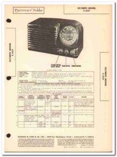 olympic model 7-537 6-tube am fm radio receiver sams photofact manual olympic model 7-537 6-tube am fm radio receiver sams photofact manual
