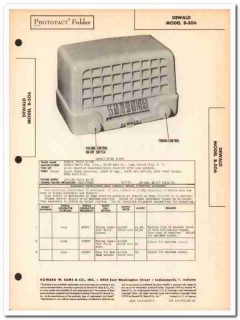 dewald model b-506 5-tube am radio receiver sams photofact manual