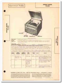 knight model 7d405 6-tube am radio phonograph sams photofact manual