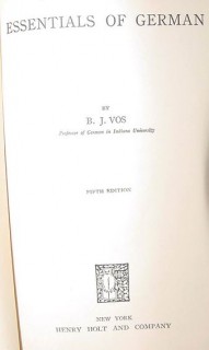 essentials of german by bj vos vintage language reading book