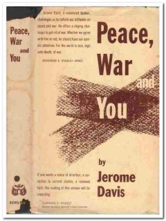peace war and you jerome davis with letter from author 1952 book peace war and you jerome davis with letter from author 1952 book