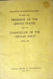 roosevelt and hilter exchange of communications 1939 book  roosevelt and hilter exchange of communications 1939 book