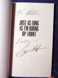 just as long as im riding up front bruce mciver signed book