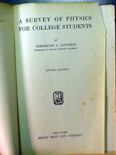 survey of physics for college students frederick sounders book